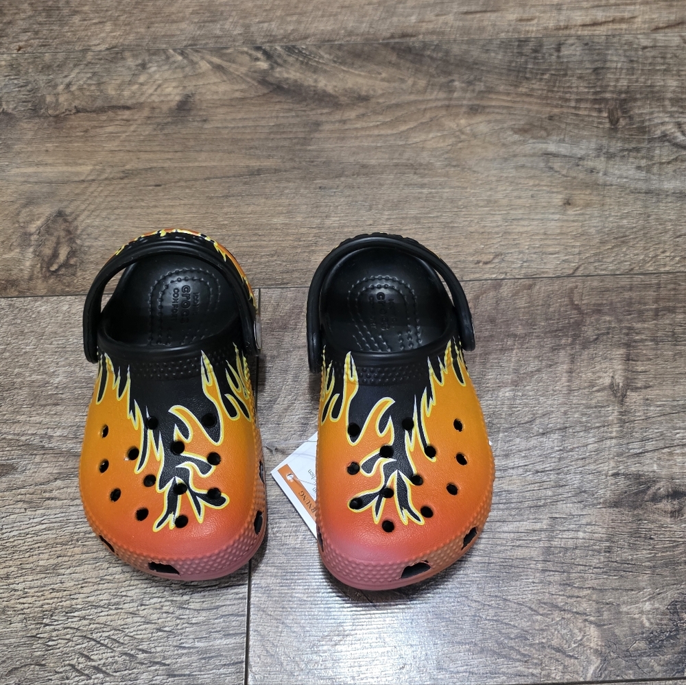 Croc Flame Design Clogs Toddler Boys 6K